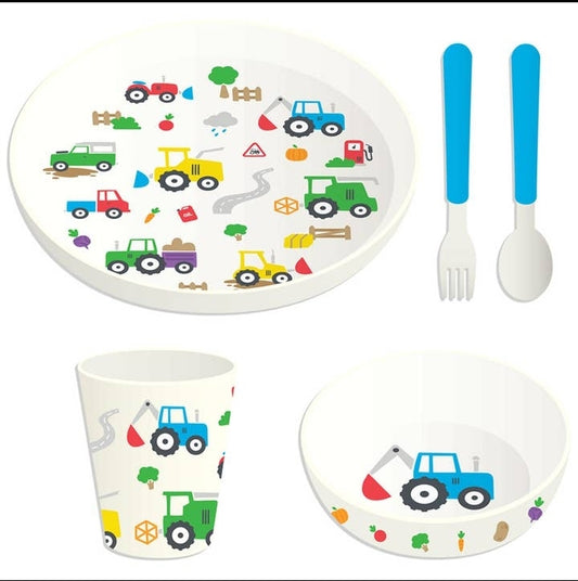 Little tractor 5pc set cutlery set - Beautygiftsonline 