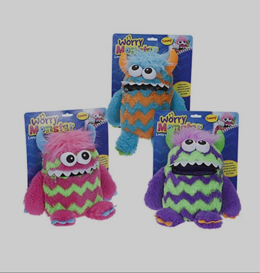 Worry Monster Plush Toy - 3 Assorted Colours