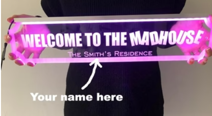 WELCOME TO THE MAD HOUSE SIGN - Beautygiftsonline 