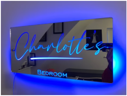 PERSONALISED NAME MIRROR - LIGHT UP MIRROR - Beautygiftsonline 