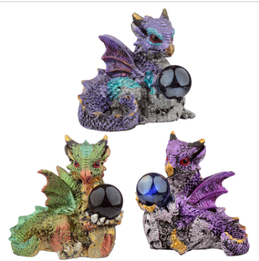 All Seeing Orb Elements Dragon Figurine Set of 3