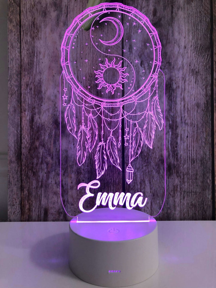 DREAM CATCHER LIGHT - PERSONALISED WITH ANY NAME - Beautygiftsonline 