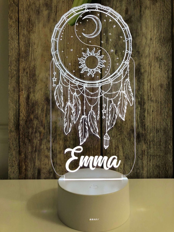 DREAM CATCHER LIGHT - PERSONALISED WITH ANY NAME - Beautygiftsonline 