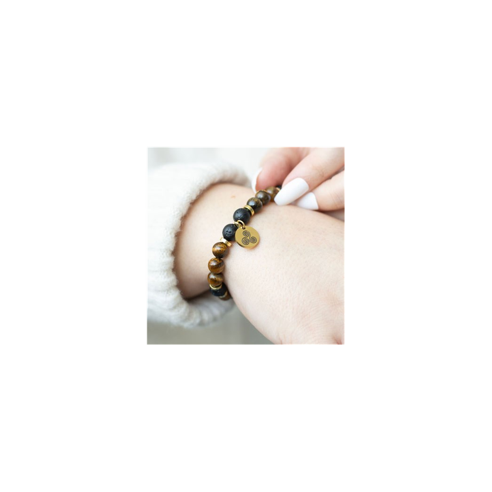 Confidence Tiger's Eye Crystal Essential Oil Bracelet