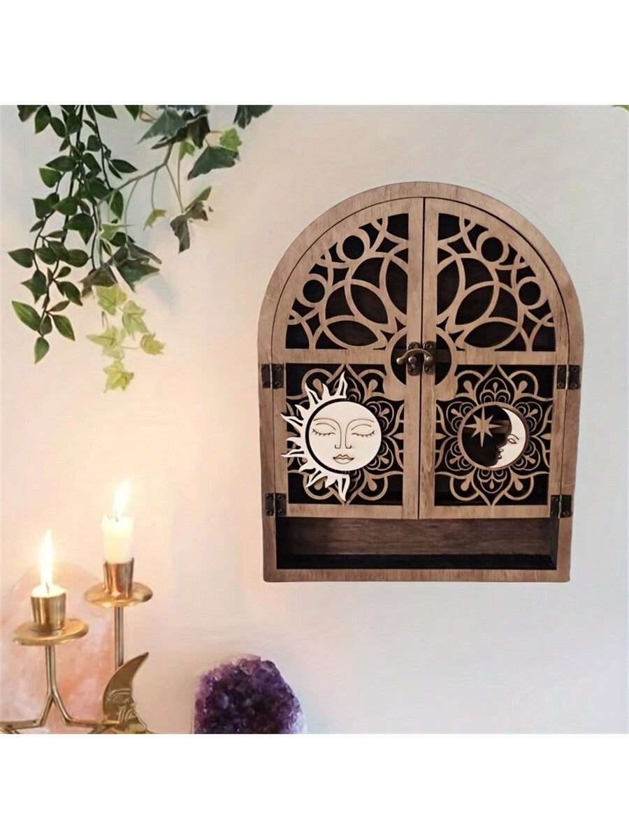 1pc Sun And Moon Shape Crystal Display wall mount shelf - Beautygiftsonline 