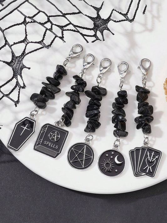 5 Pieces Of Irregular Obsidian Beaded Good Luck Stone Wealth Good Wishes, Gift A GOOD LUCK Lucky Card, - Beautygiftsonline 