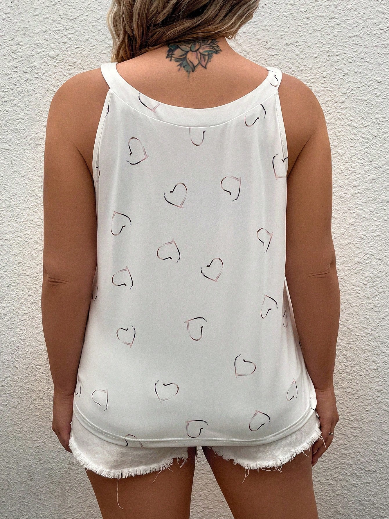 Women's Plus Size Heart Print Camisole - Beautygiftsonline 