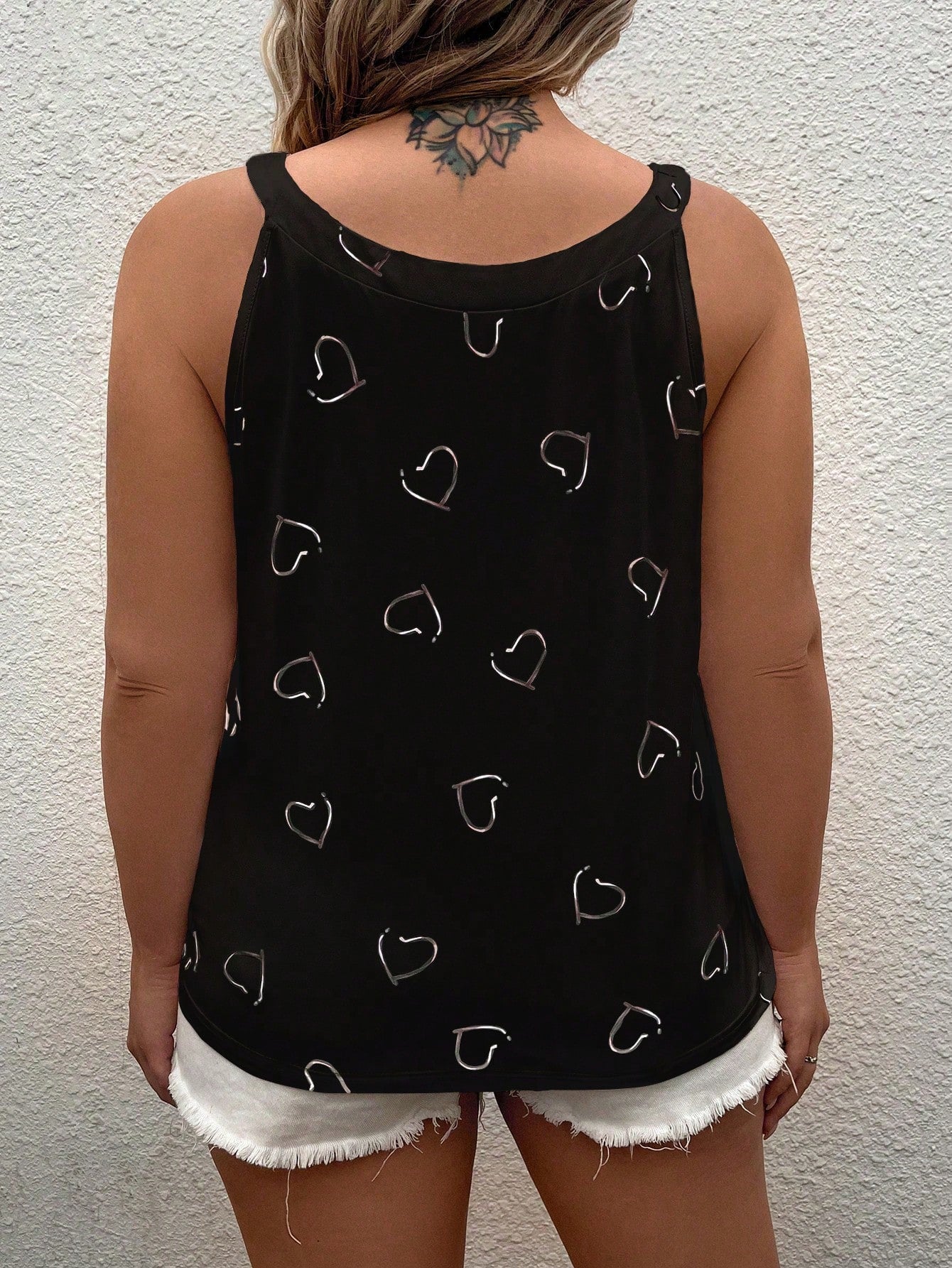 Women's Plus Size Heart Print Camisole - Beautygiftsonline 