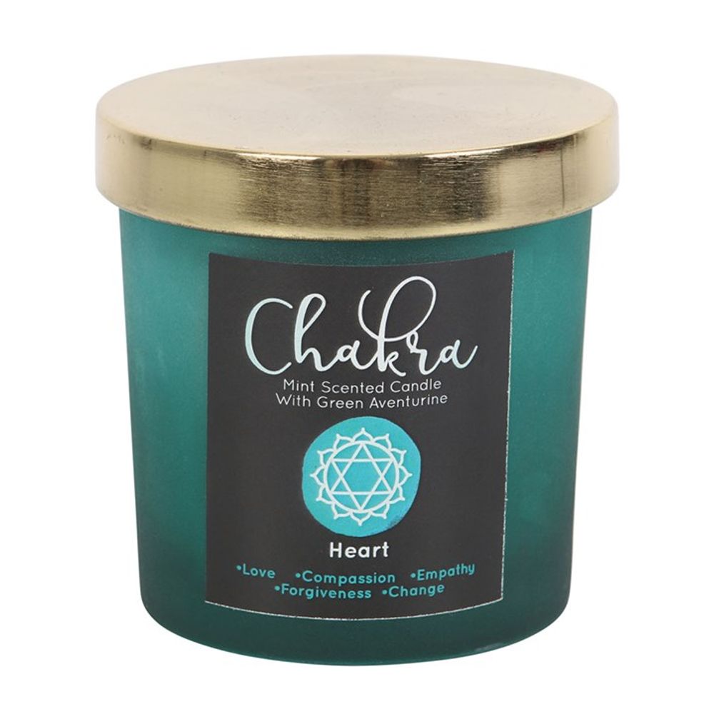 Heart Chakra Mint Crystal Chip Candle - Beautygiftsonline 