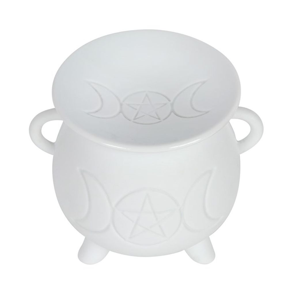 White Triple Moon Cauldron Oil Burner - Beautygiftsonline 