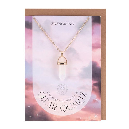 Clear Quartz Crystal Necklace Card - Beautygiftsonline 