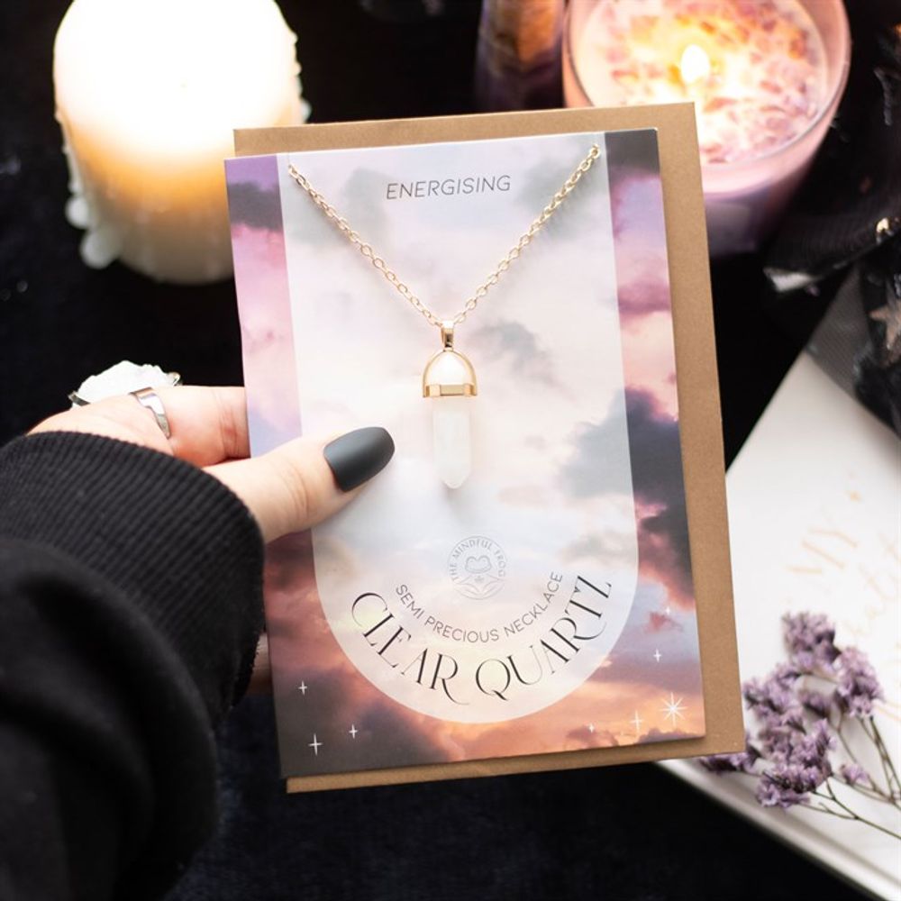 Clear Quartz Crystal Necklace Card - Beautygiftsonline 