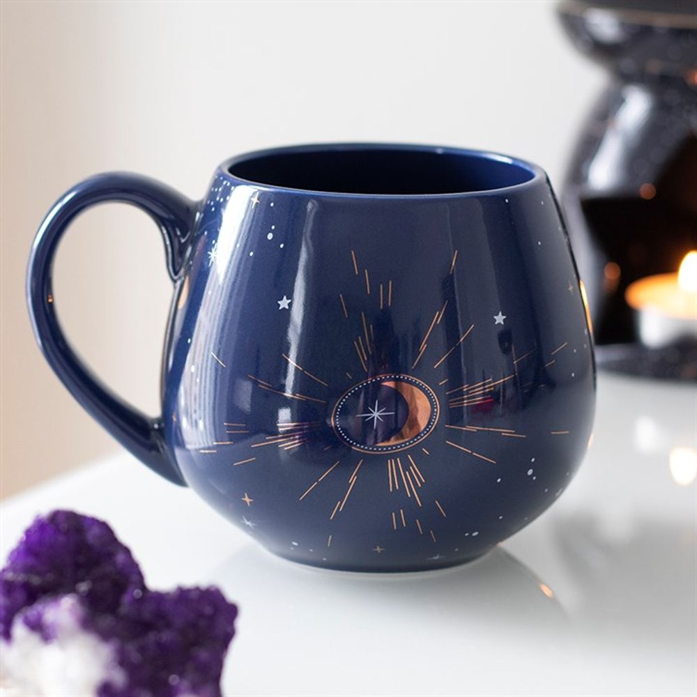 Blue Crescent Moon Rounded Mug - Beautygiftsonline 