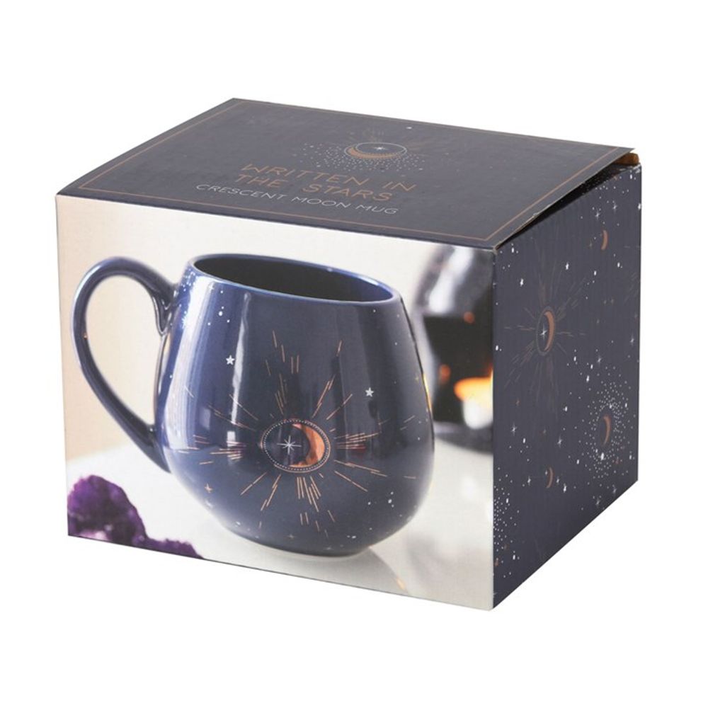 Blue Crescent Moon Rounded Mug - Beautygiftsonline 