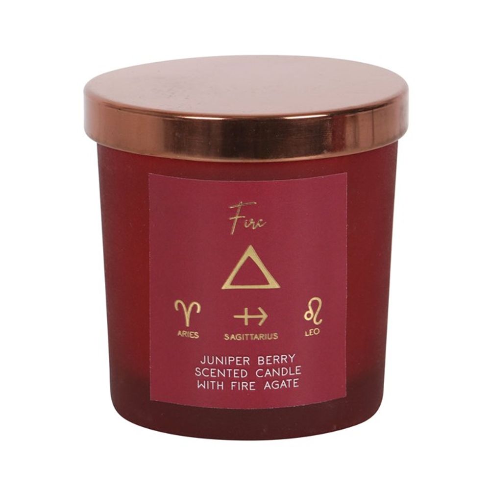 Fire Element Juniper Berry Crystal Chip Candle - Beautygiftsonline 