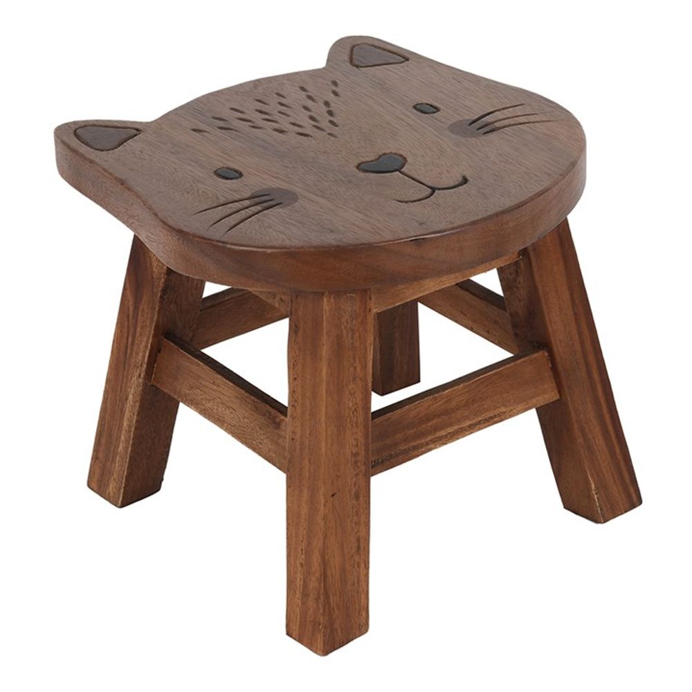 26cm Children's Wooden Cat Stool - Beautygiftsonline 