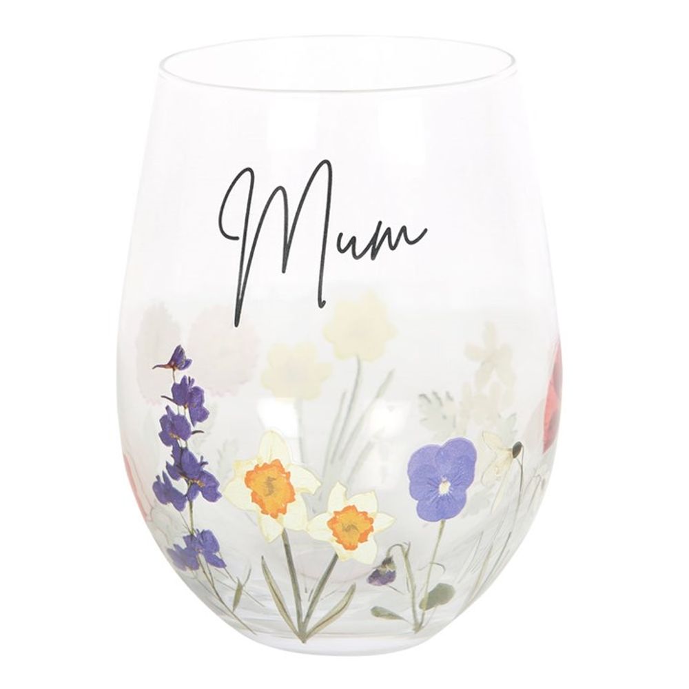 Mum Wildflower Stemless Glass - Beautygiftsonline 