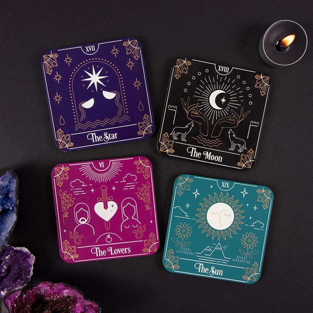 Tarot Card Coaster Set - Beautygiftsonline 