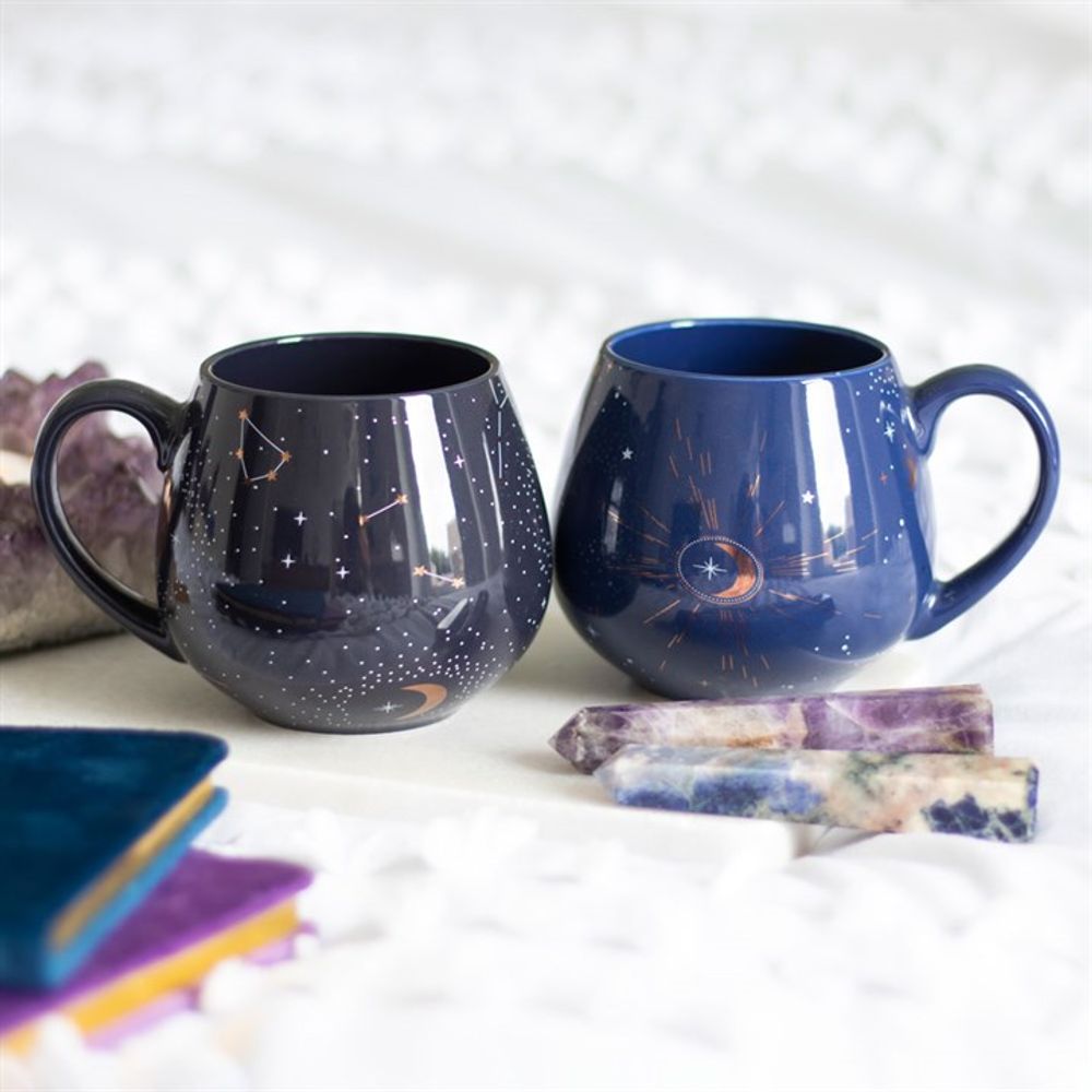 Blue Crescent Moon Rounded Mug - Beautygiftsonline 