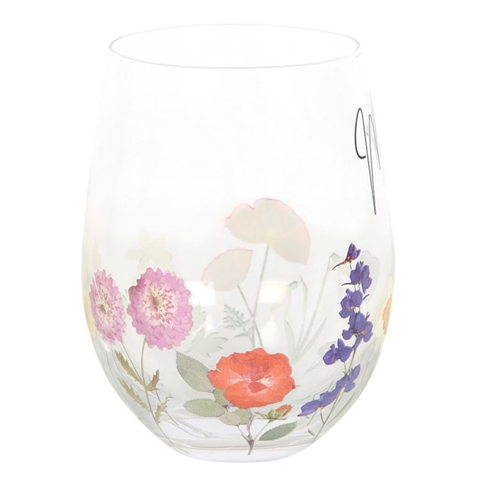 Mum Wildflower Stemless Glass - Beautygiftsonline 