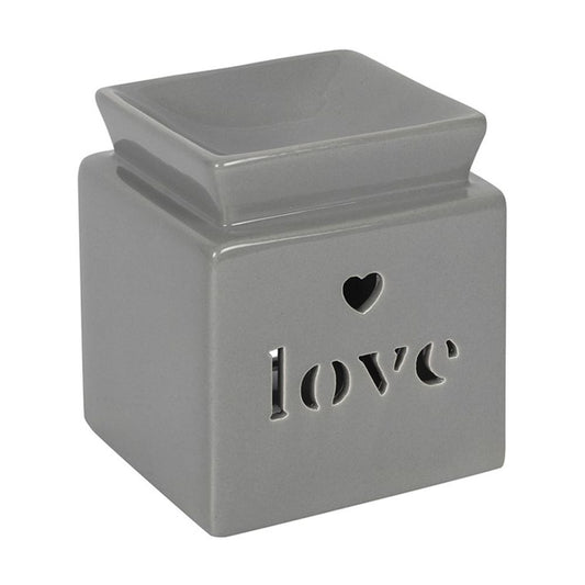 Grey Love Cut Out Oil Burner - Beautygiftsonline 