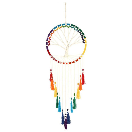 100cm Rainbow Beaded Tree of Life Dreamcatcher - Beautygiftsonline 