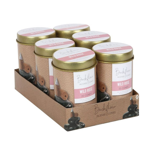 6 Tins of Elements Wild Rose Jumbo Backflow Cones - Beautygiftsonline 