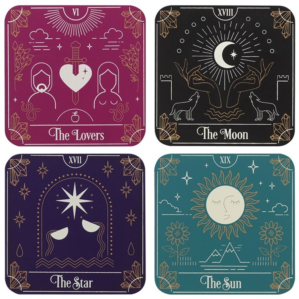 Tarot Card Coaster Set - Beautygiftsonline 