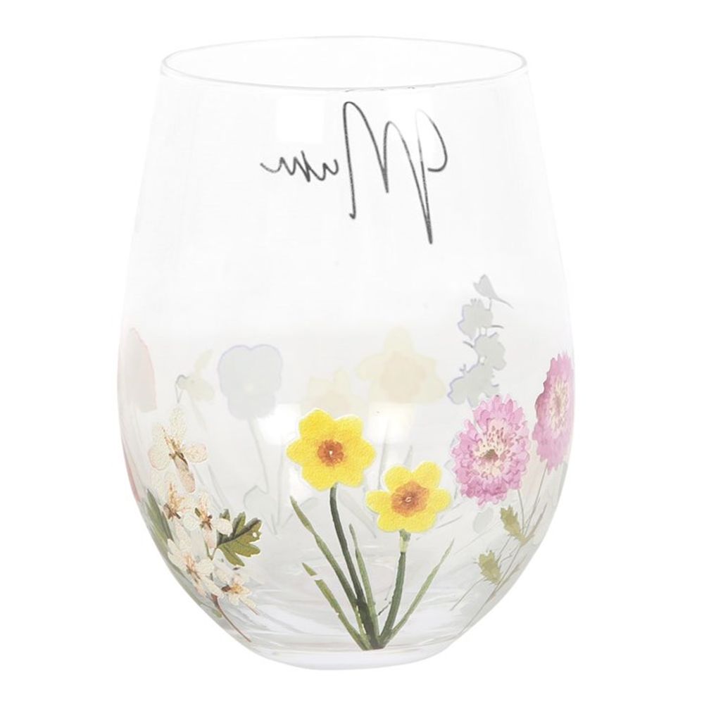 Mum Wildflower Stemless Glass - Beautygiftsonline 