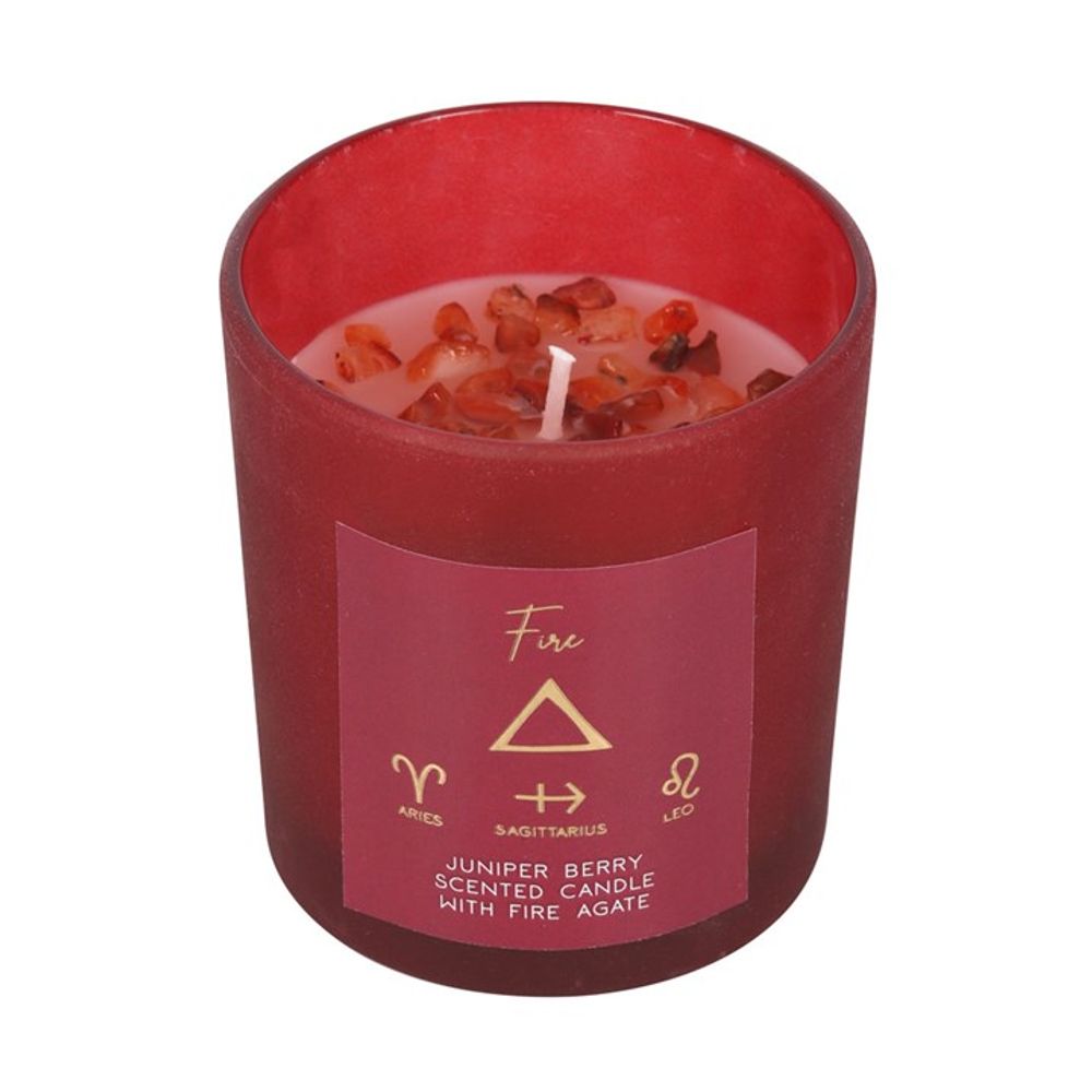 Fire Element Juniper Berry Crystal Chip Candle - Beautygiftsonline 