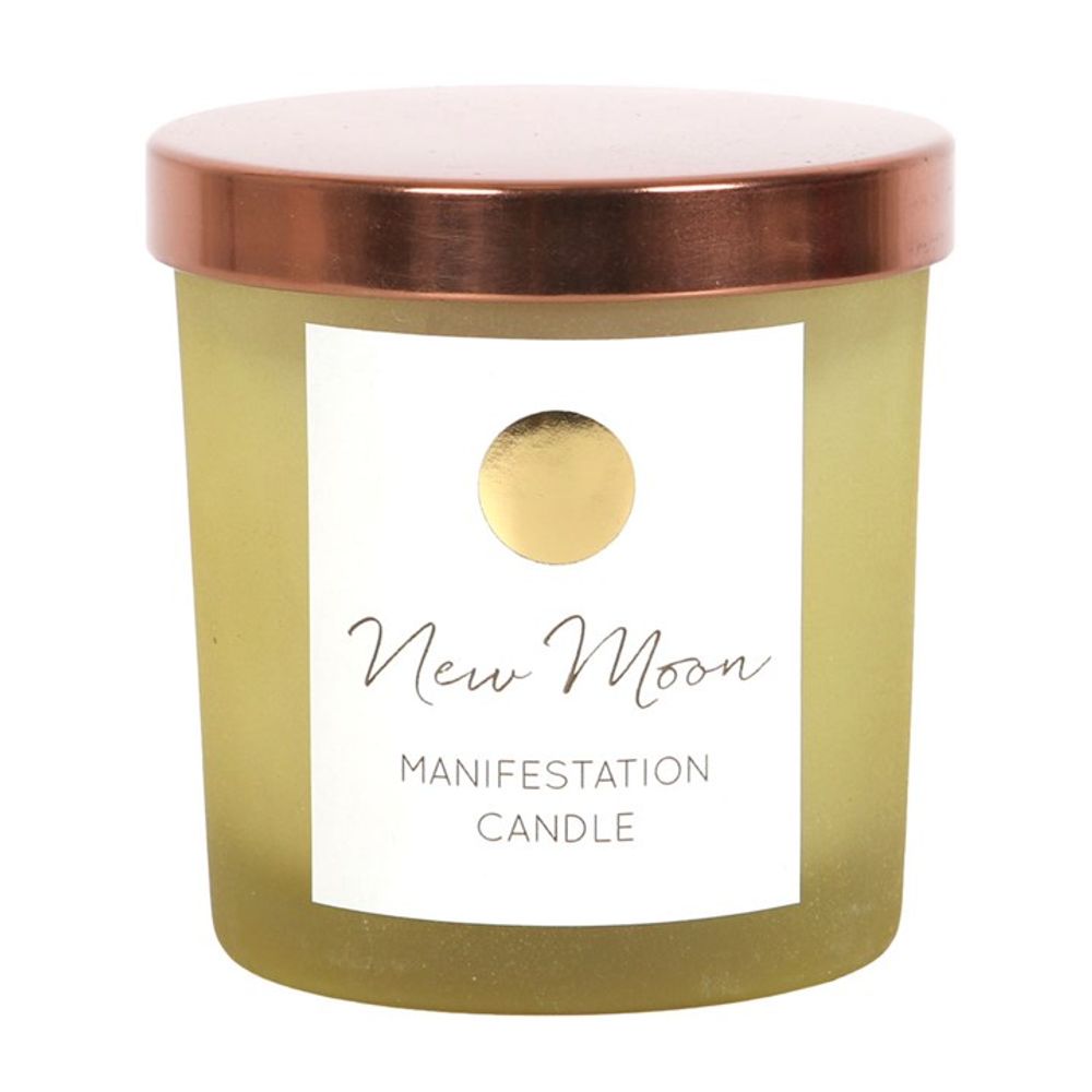 New Moon Wild Orange Manifestation Candle with Clear Quartz - Beautygiftsonline 