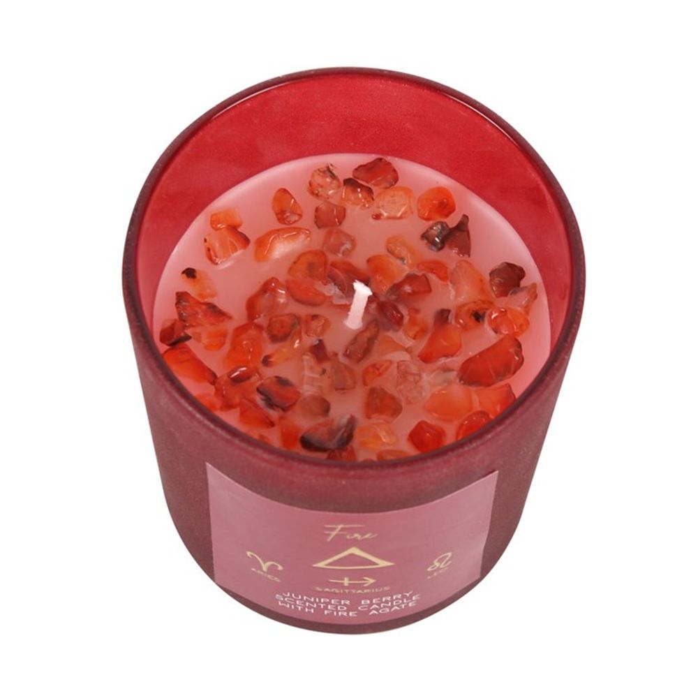 Fire Element Juniper Berry Crystal Chip Candle - Beautygiftsonline 