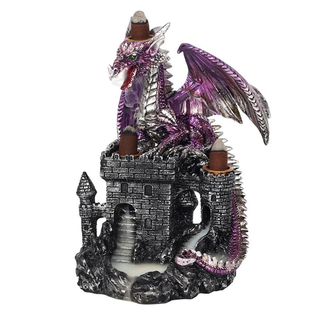 Purple Dragon on Castle Backflow Incense Burner - Beautygiftsonline 