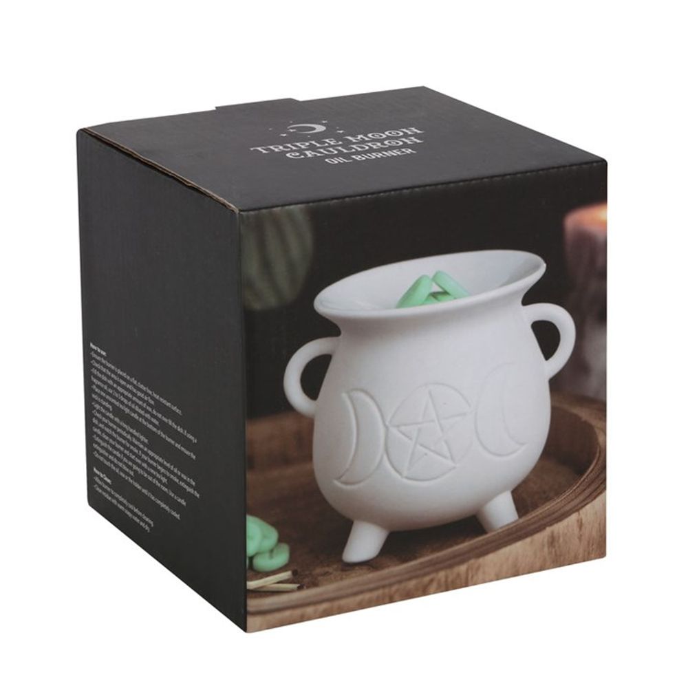 White Triple Moon Cauldron Oil Burner - Beautygiftsonline 