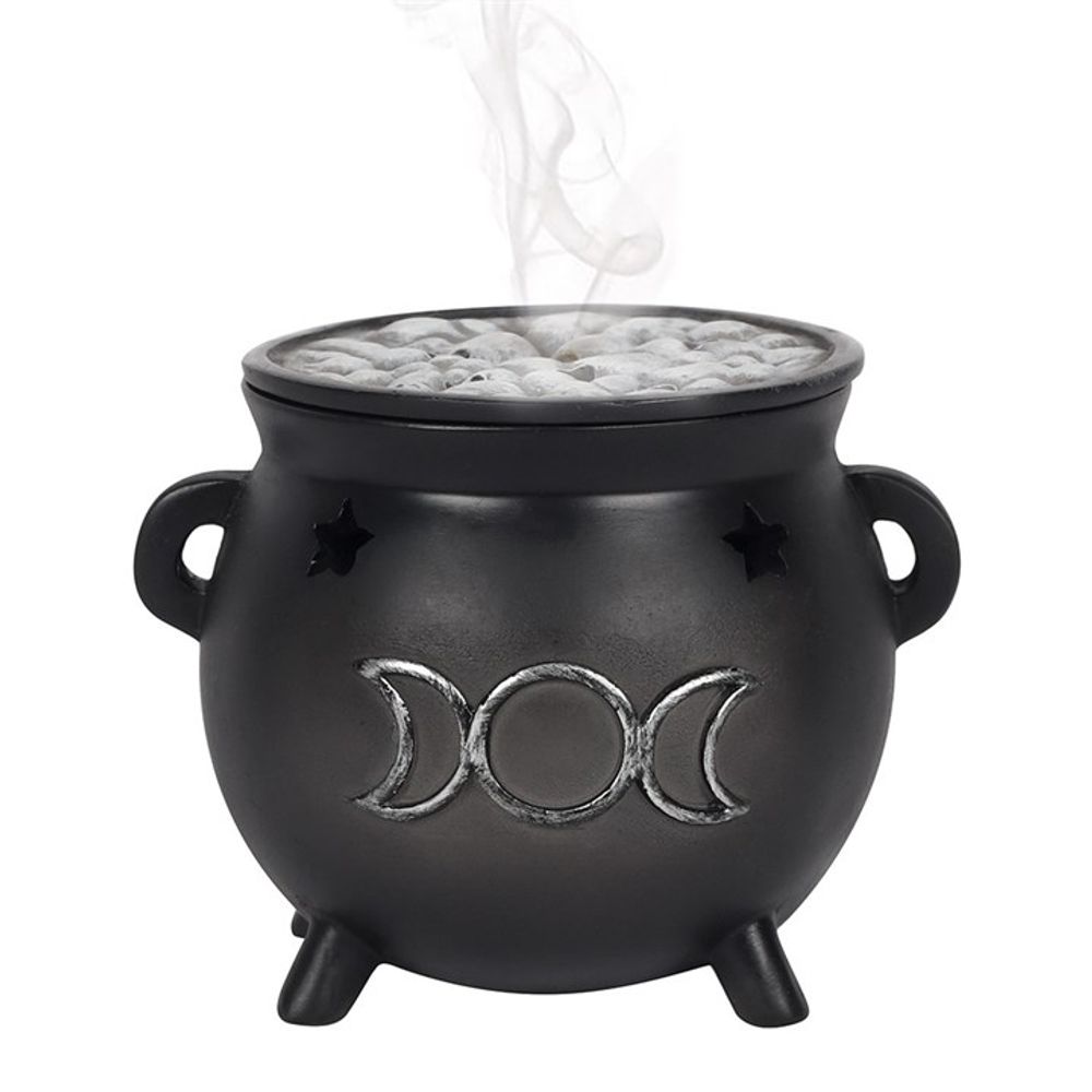 Triple Moon Cauldron Incense Cone Holder - Beautygiftsonline 