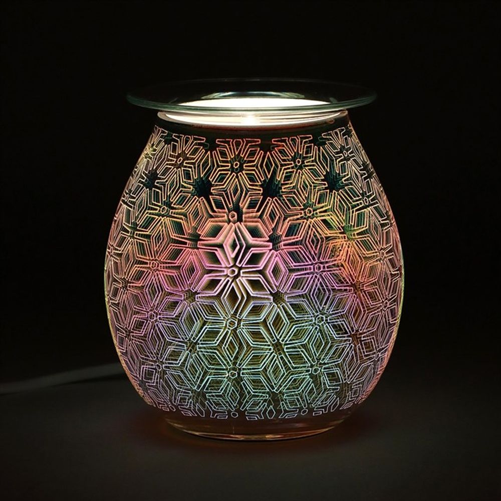 3D Geometric Flower Light Up Electric Oil Burner - Beautygiftsonline 