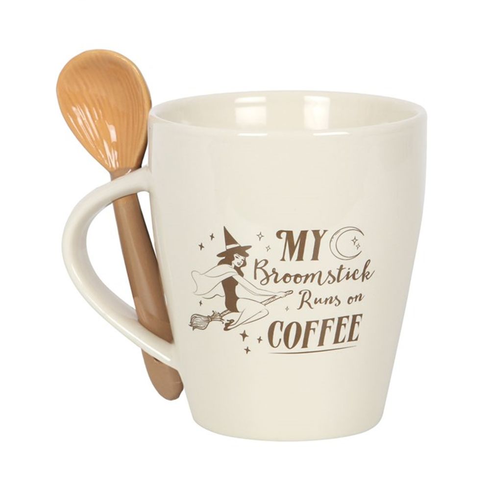 My Broomstick Runs on Coffee Mug and Spoon Set - Beautygiftsonline 