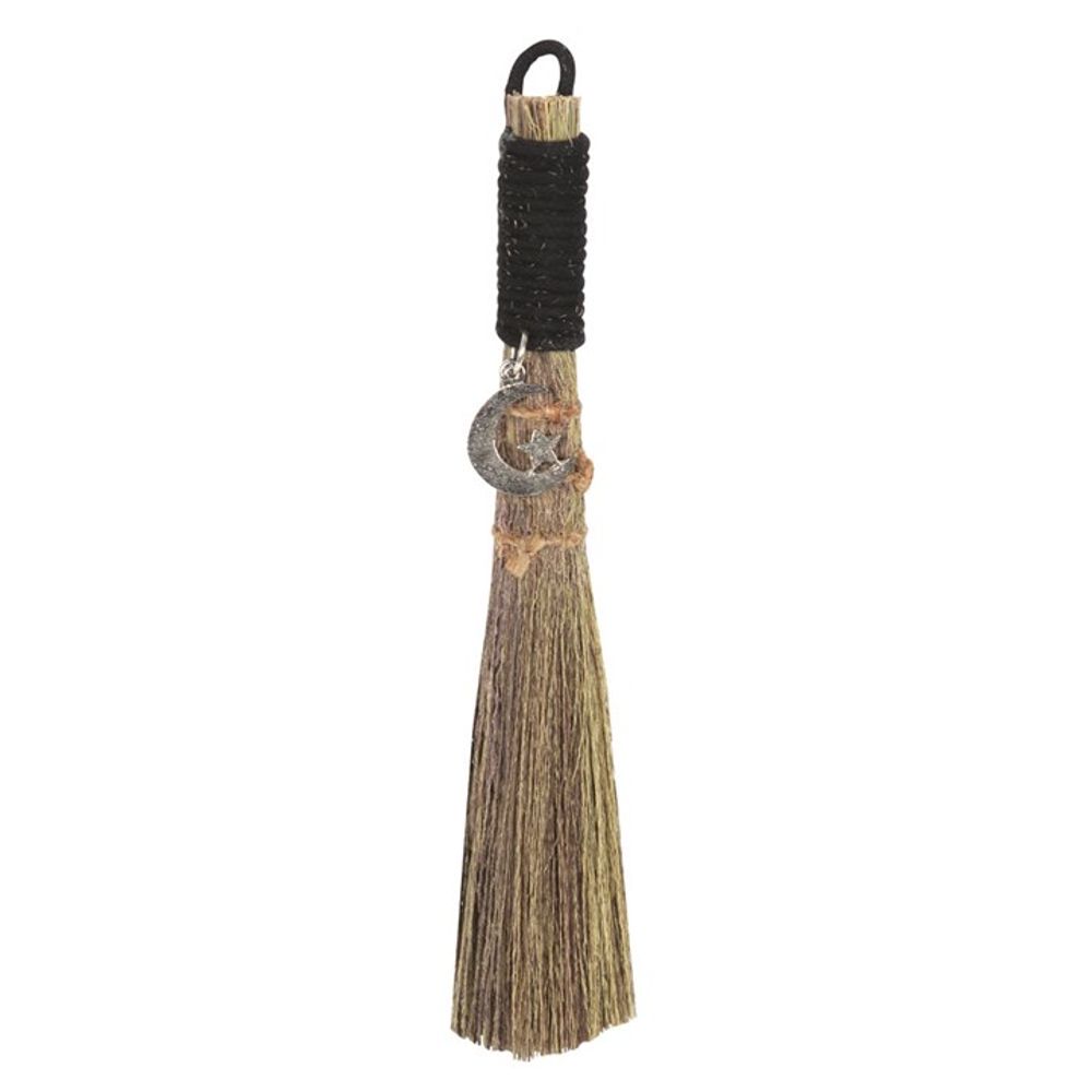 20cm Broom with Crescent Moon Charm - Beautygiftsonline 